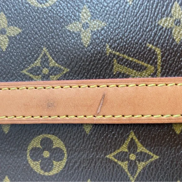 🎊 Authentic Vintage Louis Vuitton Luggage Brown Monogram Garmet Large Canvas - Picture 13 of 15